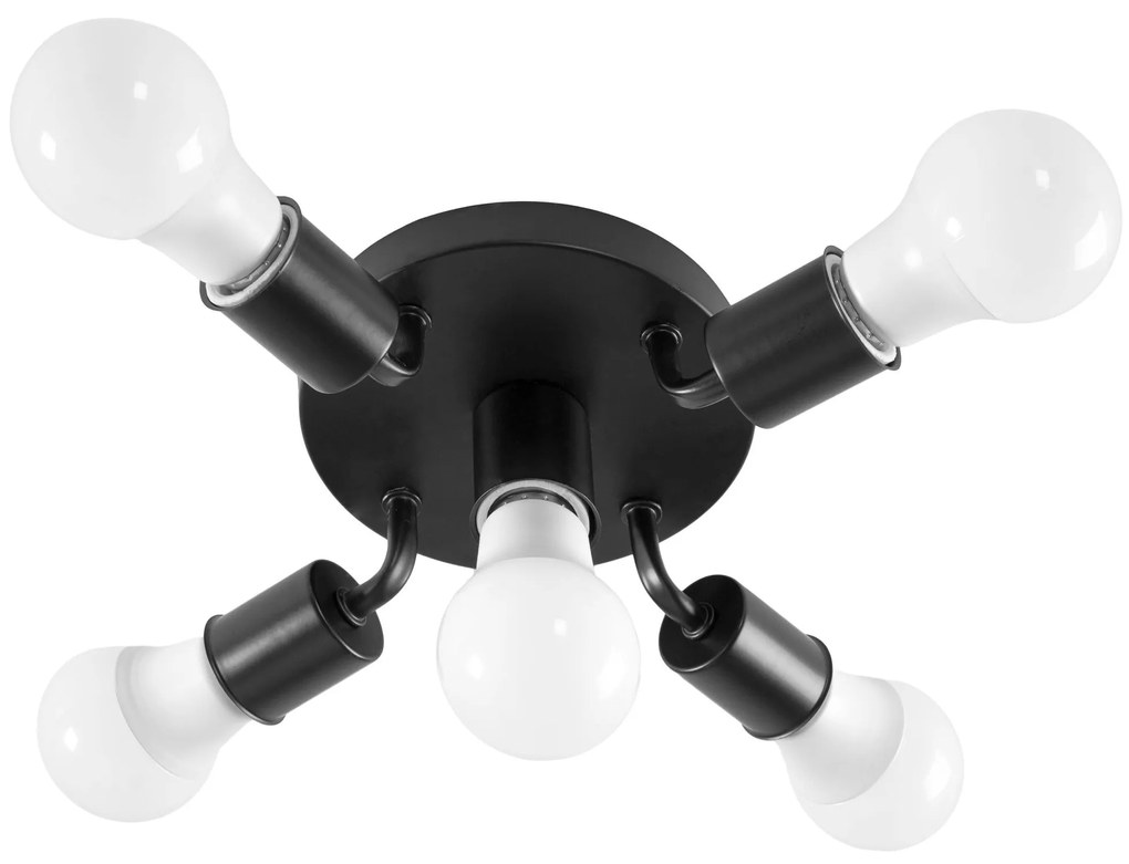 Plafoniera Riflettore Metallo APP705-5C Nero