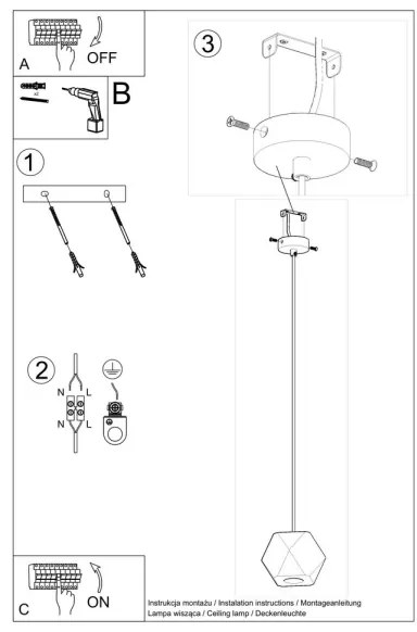 Sollux SL.1011 - Lampadario a sospensione con filo WOODY 1xGU10/40W/230V