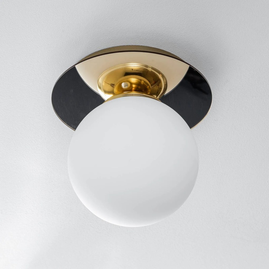 Eko-Light Plafoniera Plato, color oro, metallo, vetro opalino, Ø 25 cm