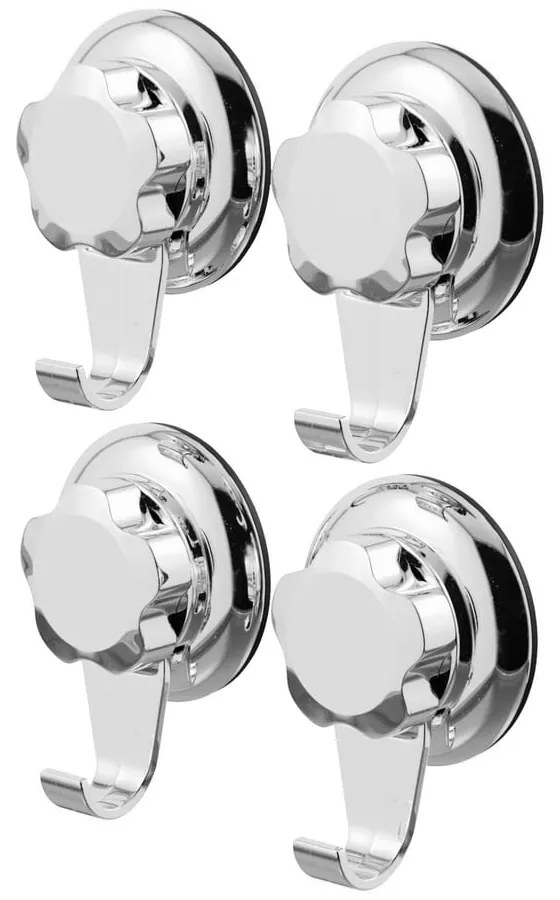 Set di ganci senza foratura argentati in plastica 4 pz Bestlock – Compactor