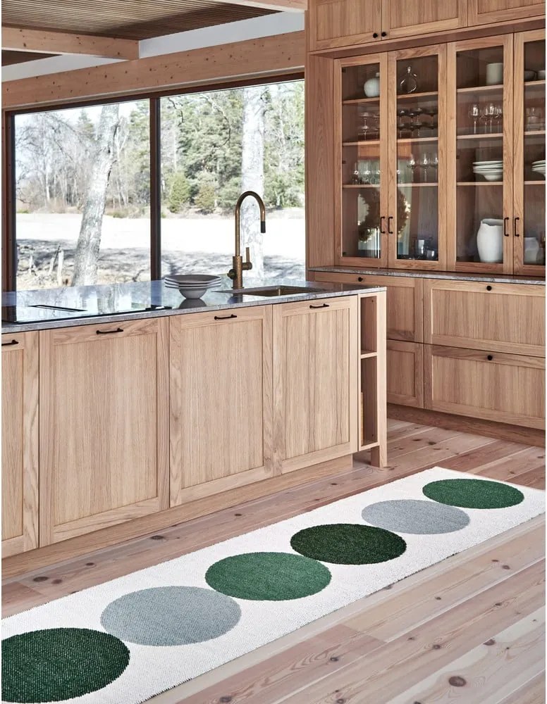 Tappeto da interno/esterno verde/color crema 70x140 cm Otto Herb – Pappelina