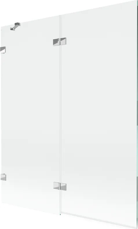Mexen Lunar paravento da vasca 2-ante sinistro 140 x 150 cm, trasparente, cromo - 897-140-100-01-00-L