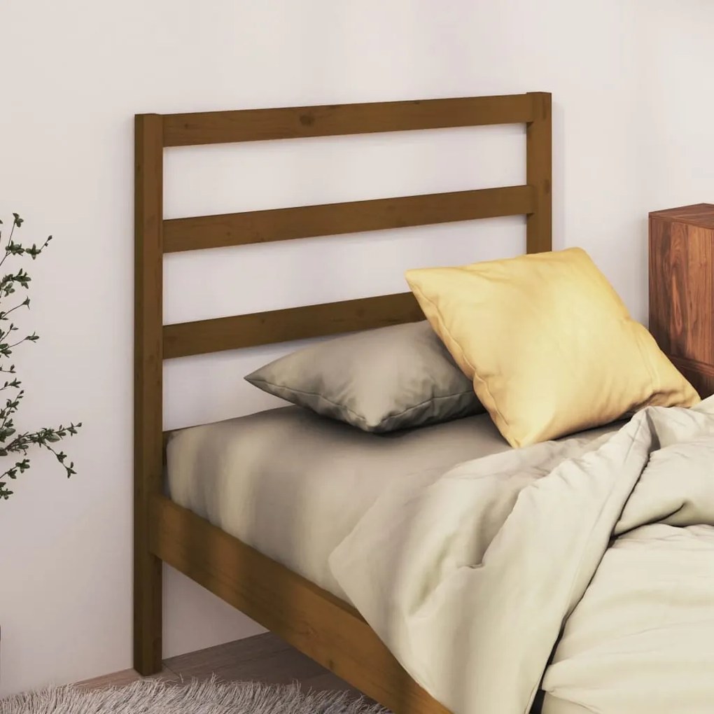 Testiera Per Letto Ambra 95x4x100 Cm İn Legno Massello Di Pino /