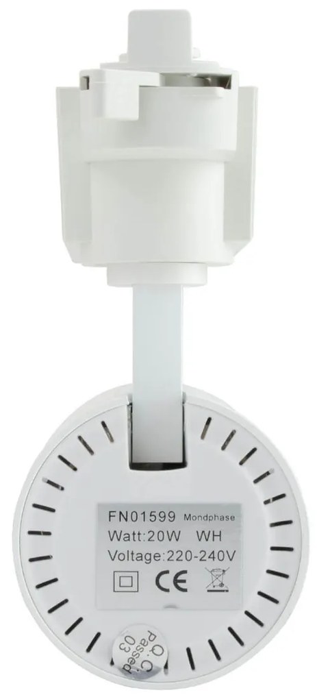 Faro LED 20W Monofase 60° 120lm/W CRI92 no Flickering - BRIDGELUX LED Colore Bianco Caldo 2.700K