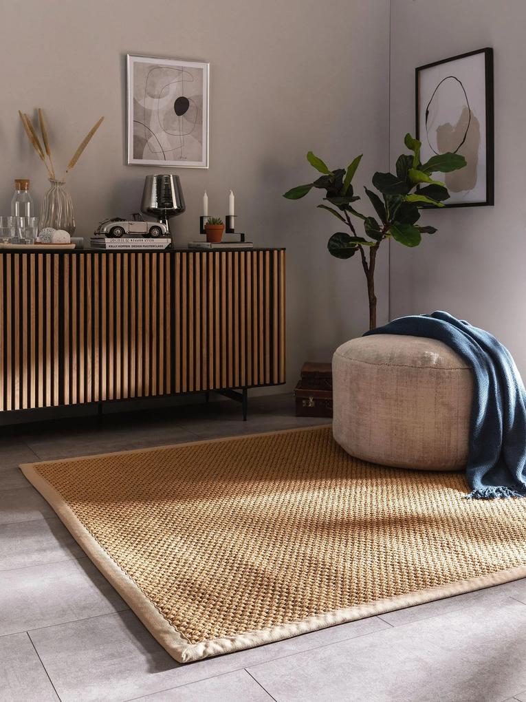 benuta Pure Tappeto sisal Greta Beige 150x150 cm - Tappeto design moderno soggiorno