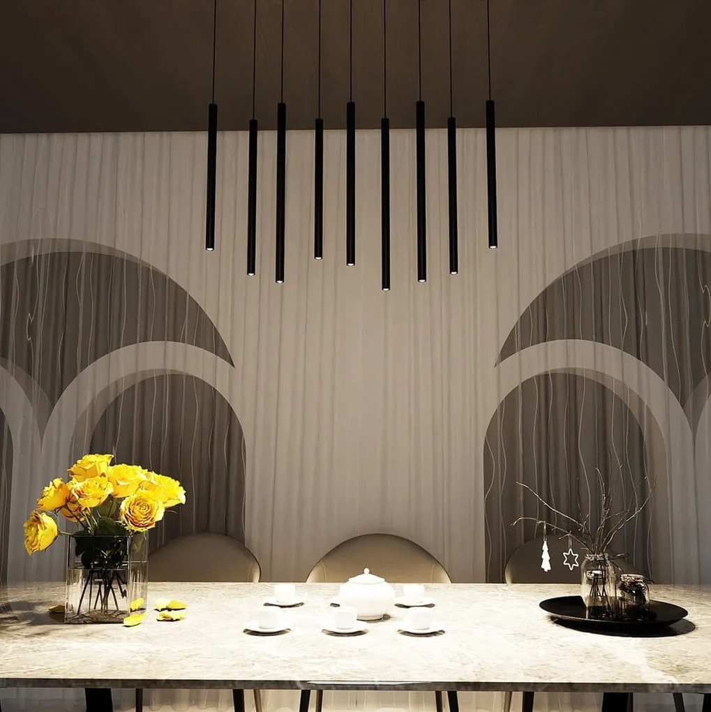 Lampada a Sospensione SELTER 9 BLACK WHITE e GOLD