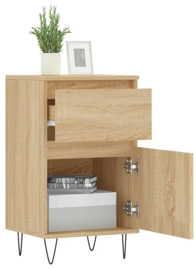 Credenze 2 pz rovere sonoma 40x35x70 cm in legno multistrato