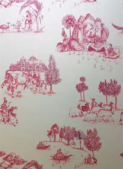 Tapete Zanskar von Osborne & Little - Pink/ Gold