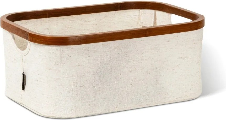 Scatola color crema in tessuto 38x26x16 cm Bamboo/Linen – Bigso