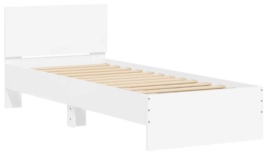 Giroletto con testiera bianco 75x190 cm in legno multistrato