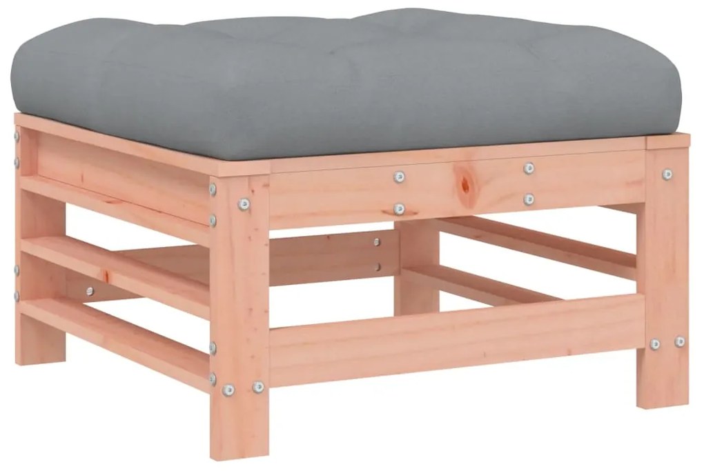 Poggiapiedi da giardino con cuscino legno massello di douglas