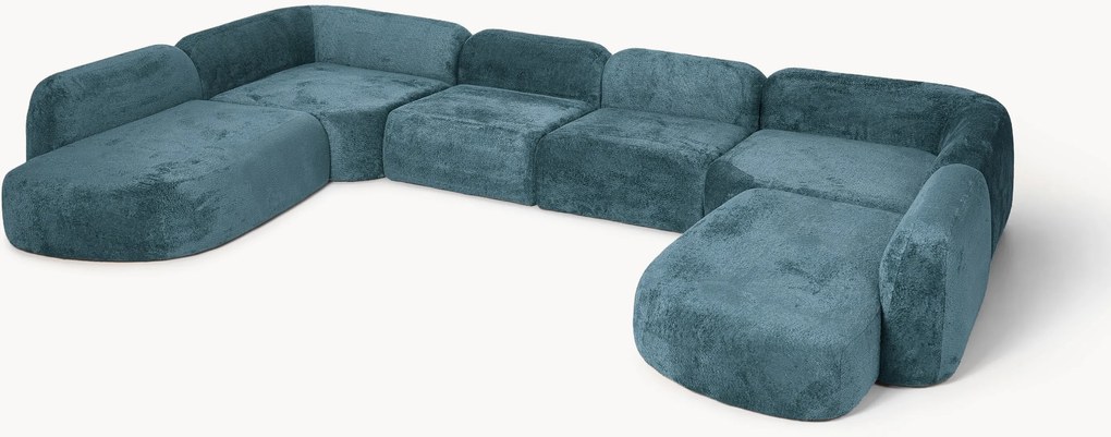 Divano componibile XL in teddy bouclé Wolke