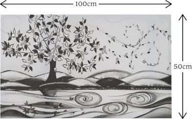 Quadro in tela 50x100 cm tema Albero Della Vita con particolari a rilievo