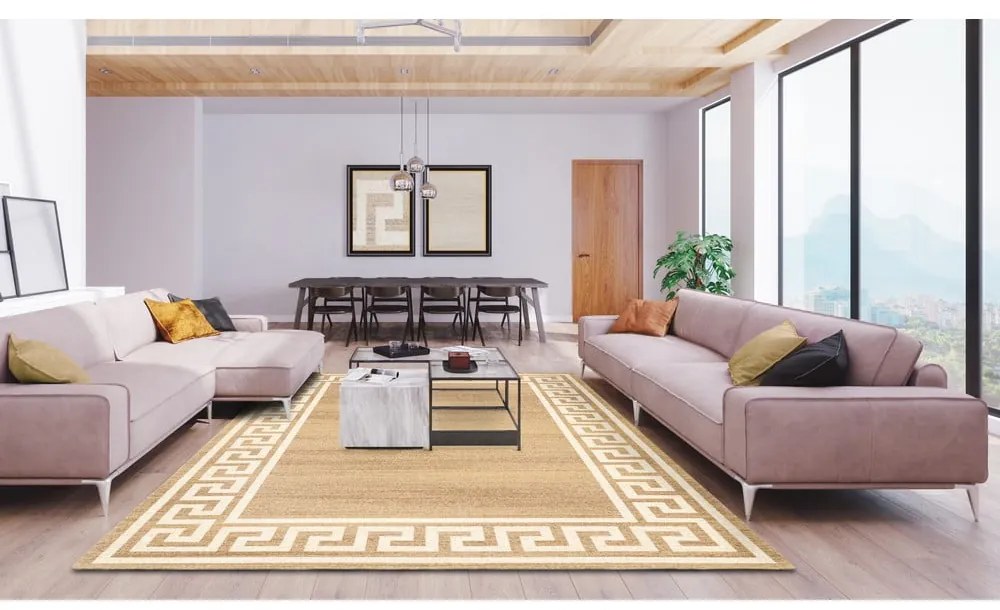 Tappeto in lana marrone chiaro 133x180 cm Cesar - Agnella