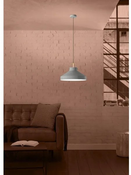 Eglo 390226 - Lampadario a sospensione con filo ESTEPONA 1xE27/40W/230V grigio