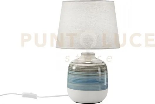 Lume apache grgio e azzurro 1 luce attacco e27 25x25x39cm