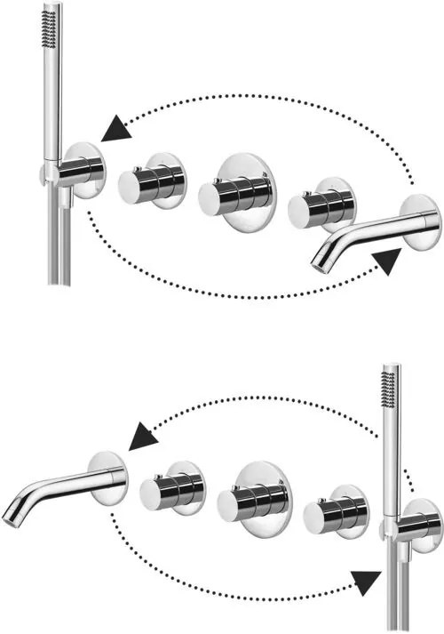 Paffoni Modular Box Mde001cr Set Esterno vasca termostatico con Bocca Erogazione Senza Parte Incasso Cromo