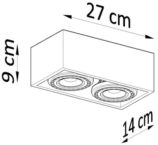 Sollux SL.0884 - Plafoniera QUATRO 2xGU10/40W/230V calcestruzzo