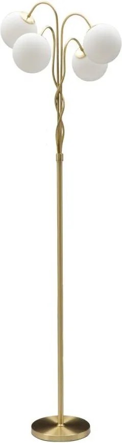 Lampada da terra bianca/dorata con paralume in vetro (altezza totale 176 cm) Glamy – Mauro Ferretti