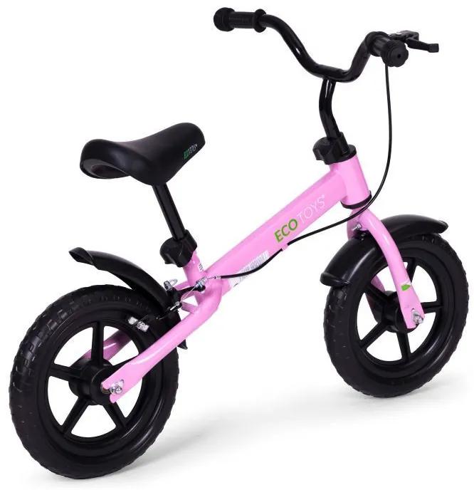 Bicicletta di equilibrio per bambini con freno a mano - rosa