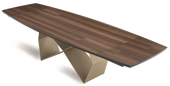 Tavolo allungabile 300 cm con base metallo Beige e piano Eucalipto WALL