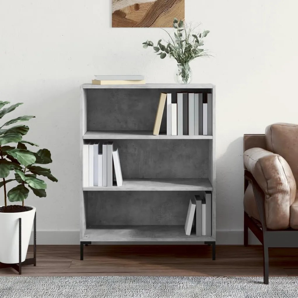Libreria Grigio Cemento 69,5x32,5x90 Cm İn Legno Multistrato /