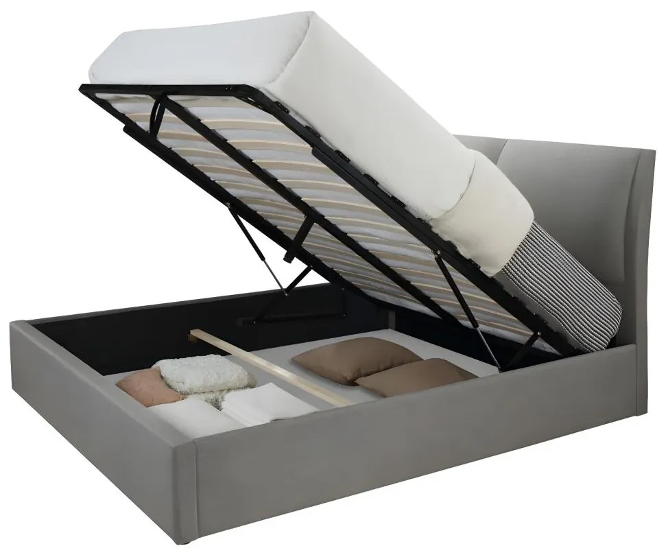 Letto matrimoniale contenitore 180 x 200 cm in Tessuto Grigio - ALCEO