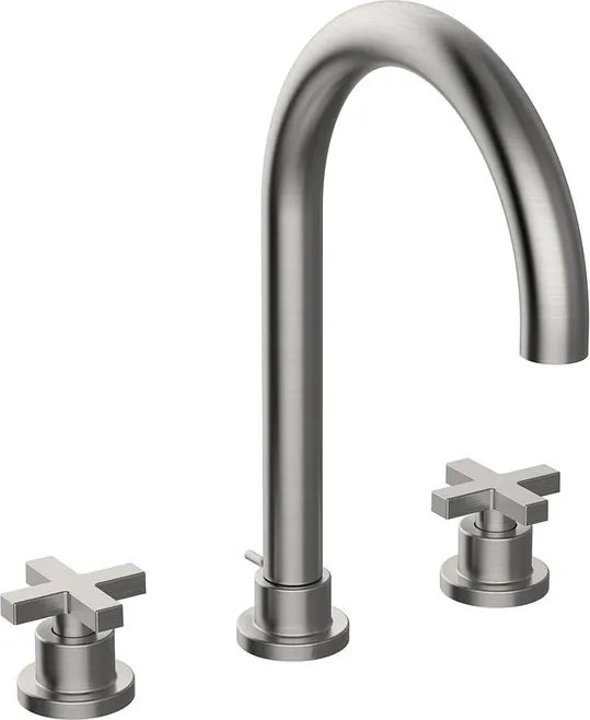 Rubinetto per lavabo Los Angeles HUBER H 3 fori cromato satinato HUBER H 28 cm