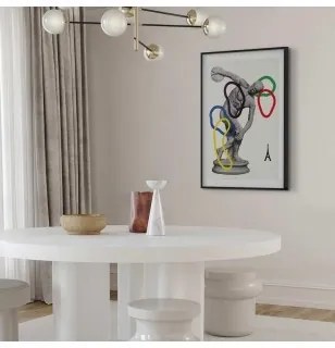 Poster - Collage Graphic - Discus Thrower - Sculpture Cornice nera con margine 40x60