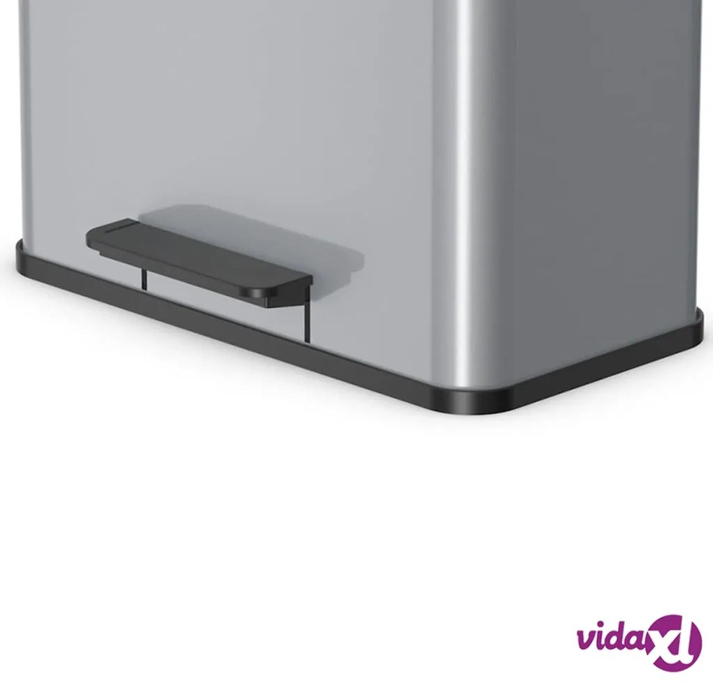 Hailo Pattumiera a Pedale Oko Trio Plus L 3x9 L Argento 0633-220