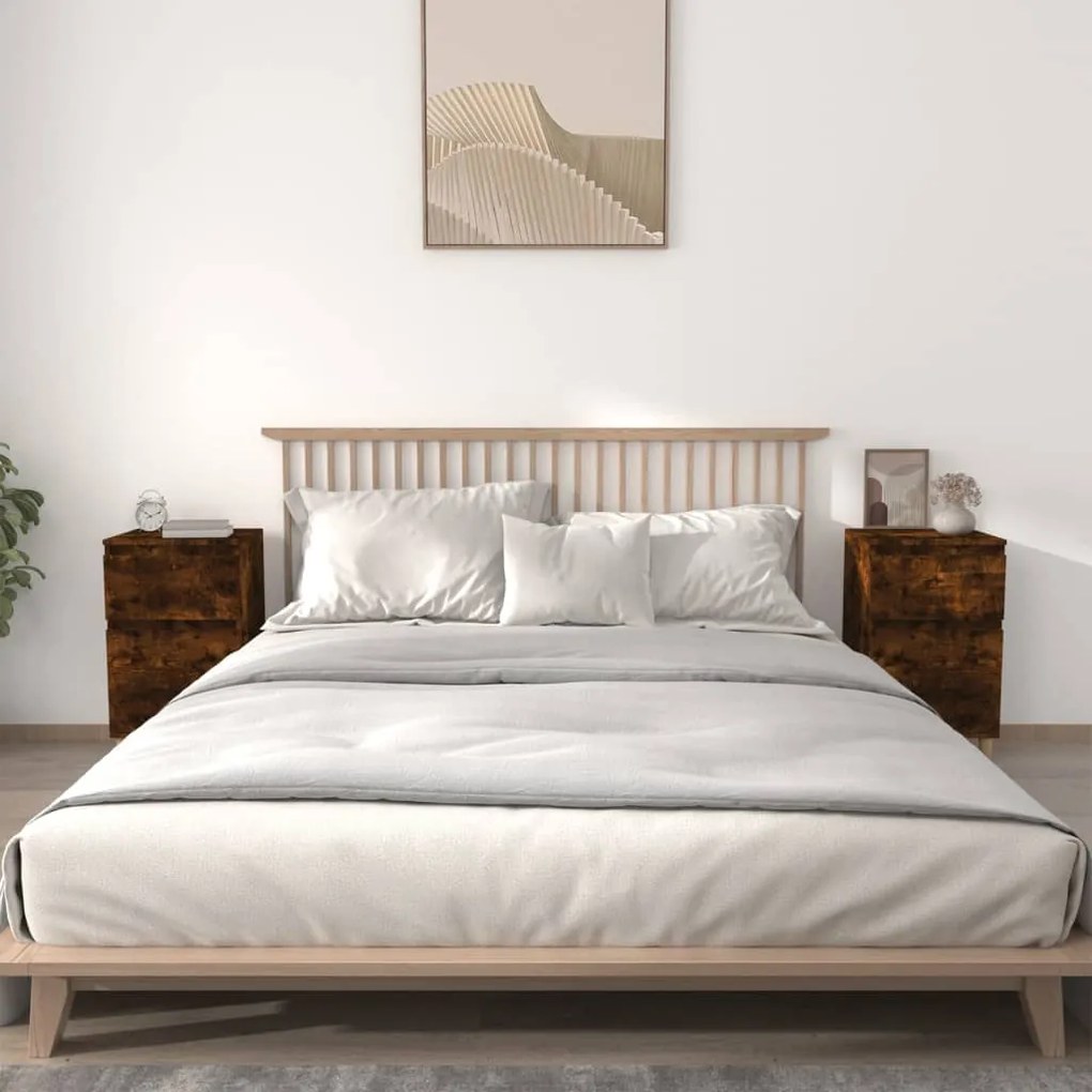 Comodini 2pz Rovere Fumo 40x35x70 Cm /