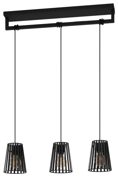 Eglo 390003 - Lampadario a sospensione con filo BOGOTA 3xE27/40W/230V nero