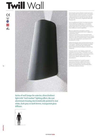 Redo 9536 - Applique da esterno a LED TWILL/11W/230V IP65