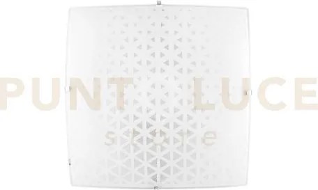 Plafoniera maori bianca 3 luci attacco e27 40x40x10cm in vetro bian...