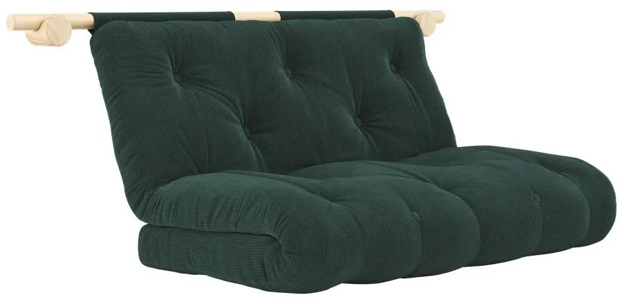 Divano verde scuro allungabile con rivestimento in velluto a coste 135 cm Hooked – Karup Design