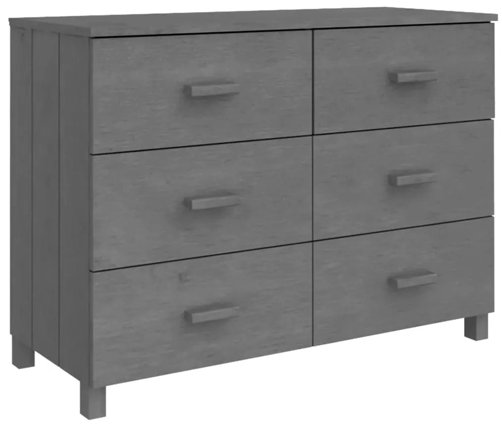 Credenza hamar grigio scuro 113x40x80 cm legno massello di pino