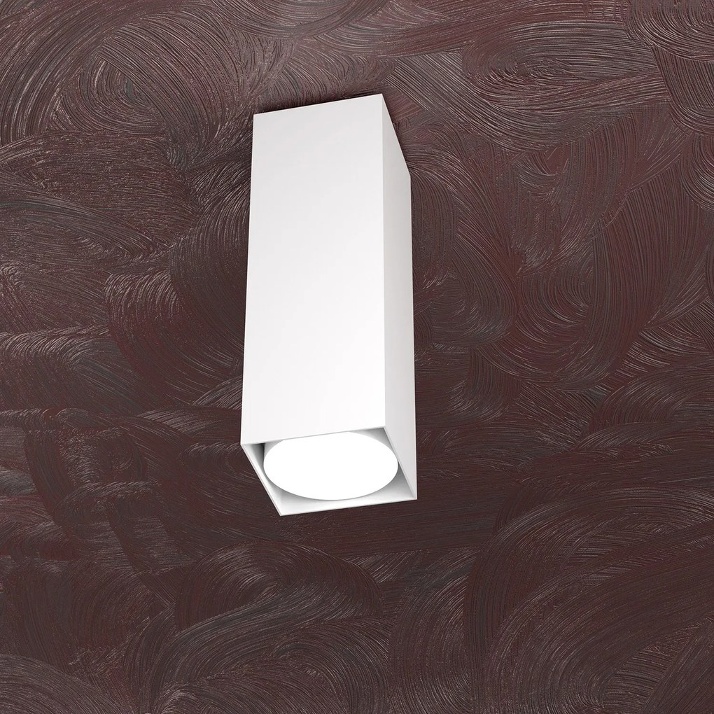 Plafoniera Moderna Cubica Area Metallo Bianco 1 Luce Gx53 25Cm