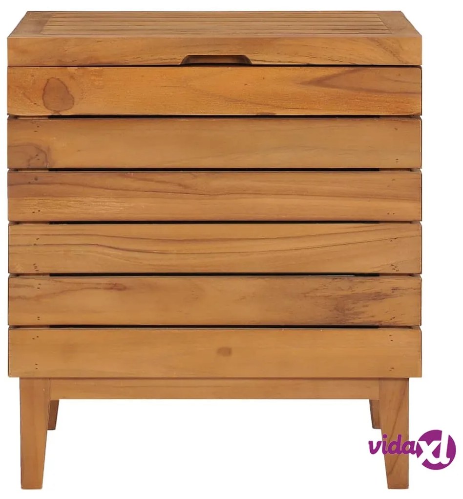 vidaXL Cesto Portabiancheria 40x30x45 cm in Massello di Teak