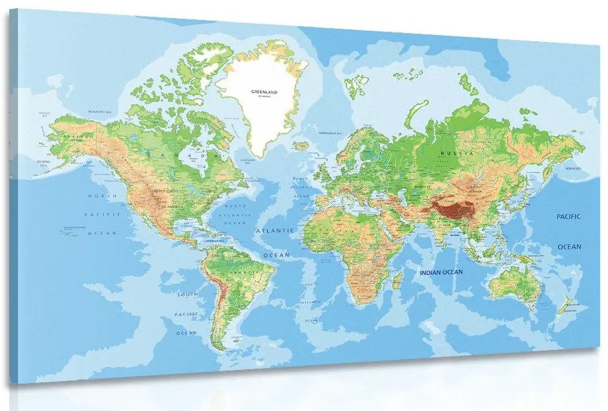 Stampa su tela – Mappa del mondo classica