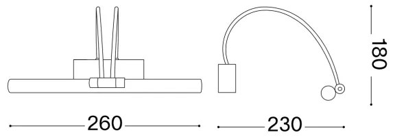 Ideal Lux - Lampada per quadri BOW LED/3,5W/230V CRI 90 26 cm dorata