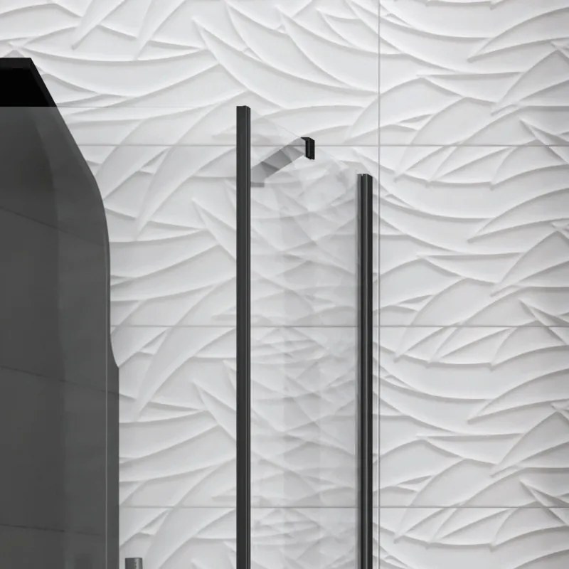 Kamalu - Box doccia finitura nera 70x75cm battente e fisso 70cm | KPX2800N