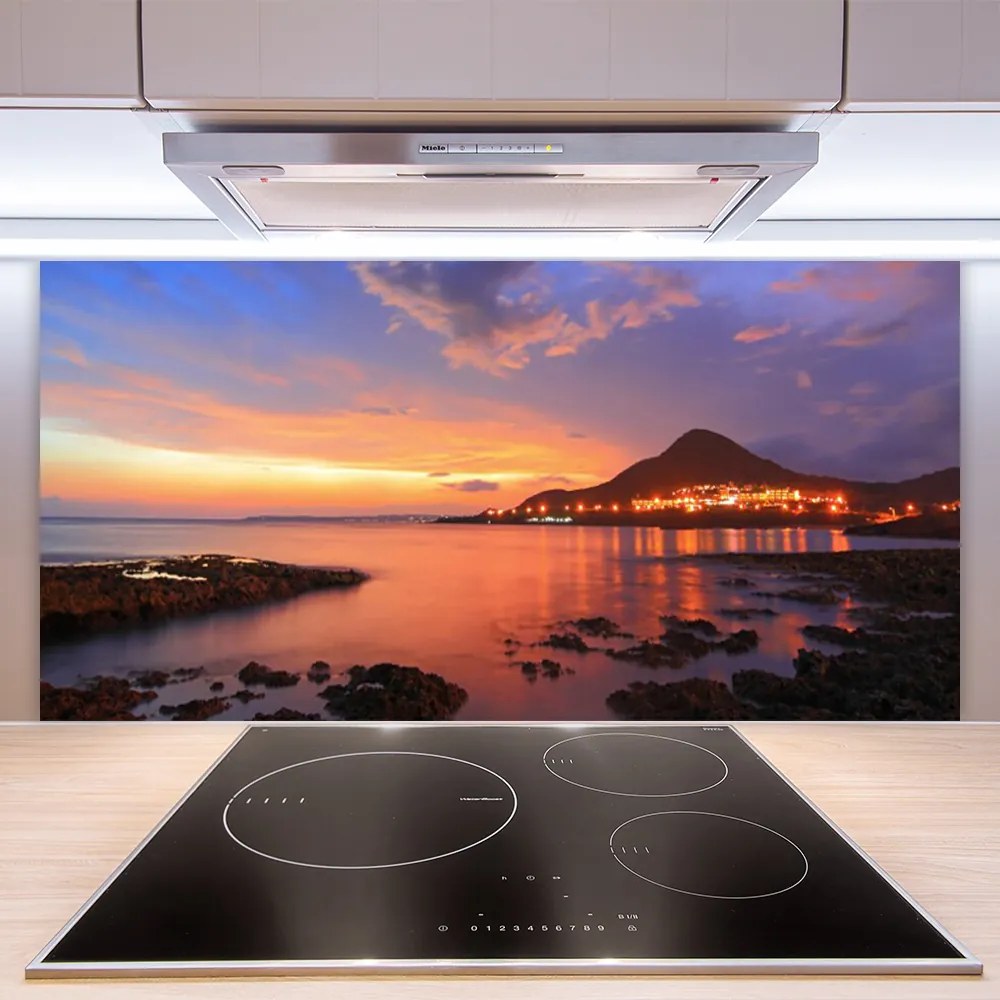 Pannello paraschizzi cucina Paesaggio marino di pietre 140x70 cm