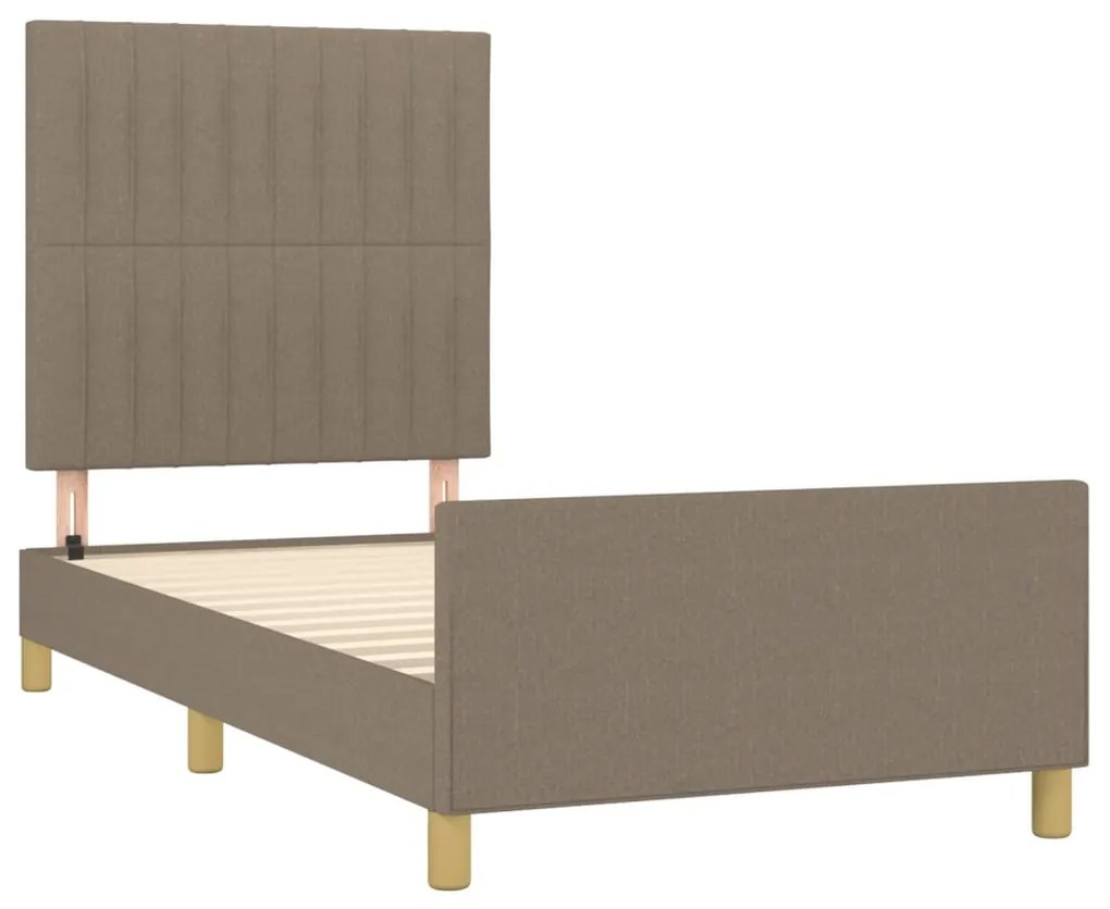 Giroletto con testiera tortora 100x200 cm in tessuto