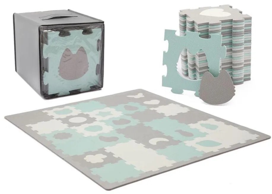 KINDERKRAFT select - Puzzle in schiuma LUNO 30 pezzi grigio/menta