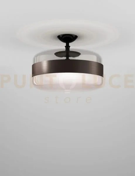 Futura soffitto g fume' marrone montatura nero opaco 1 luce attacco...