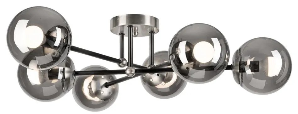 Lampadario a plafone MALENA 6xE14/5W/230V cromo opaco/fumé