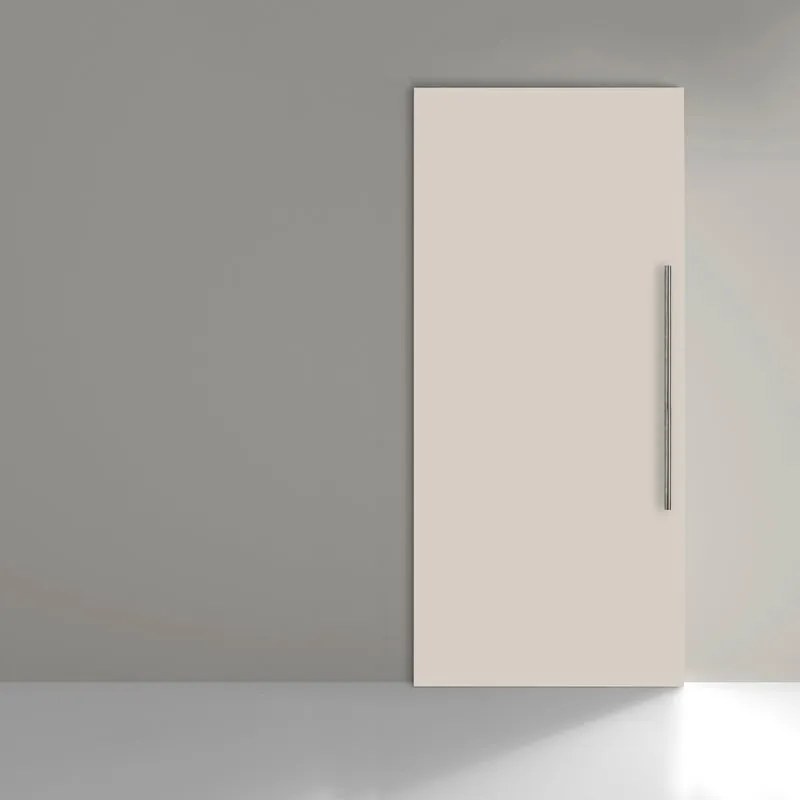Porta scorrevole reversibile Stoccolma con maniglione in legno argento, L 99 x H 221 cm, con binario invisibile