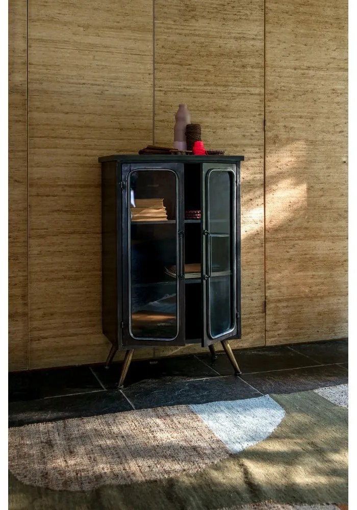 Vetrina nera in metallo 60x100x35 cm Denza – Dutchbone