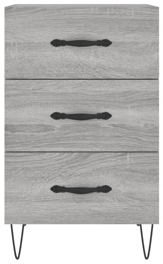 Comodino grigio sonoma 40x40x66 cm in legno multistrato