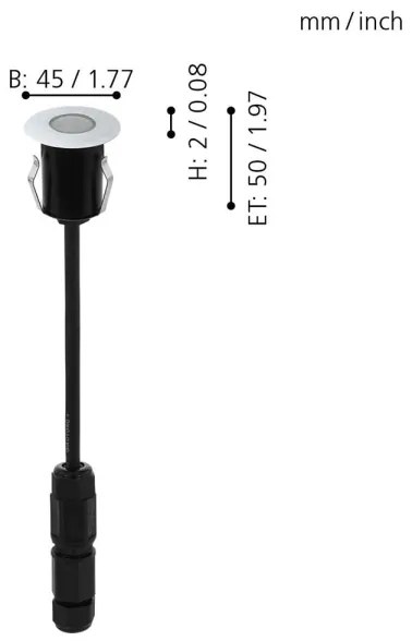 Eglo 98182 - Lampada segnapasso LED da esterno TRONTO LED/1W/230V IP65